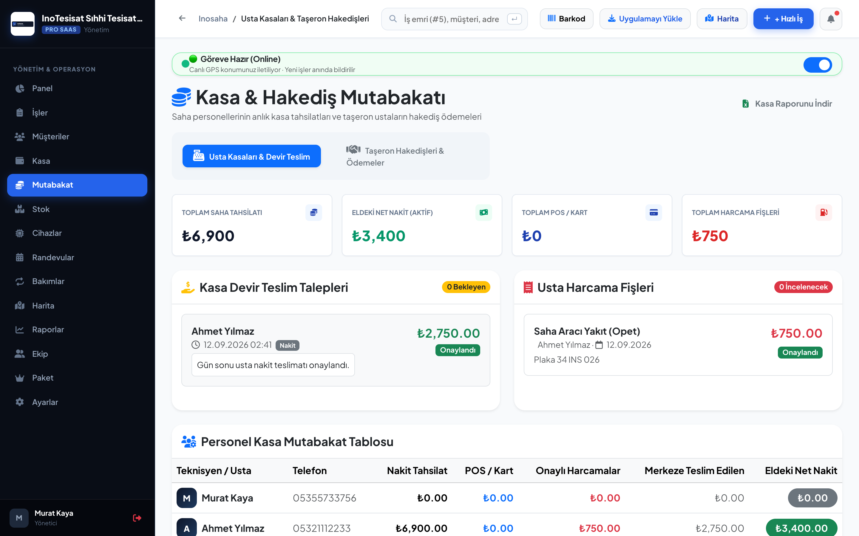Akşam 1 Dakikada Kasa ve Usta Mutabakatı