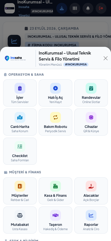 Mobil Menü ve Yönetim
