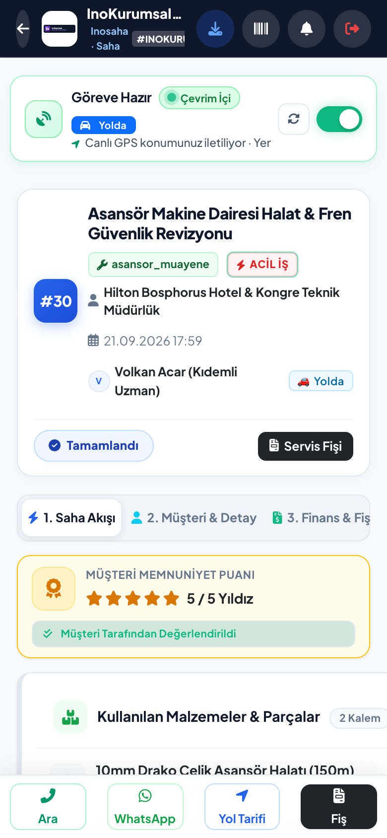 Inosaha Mobil Usta Uygulaması